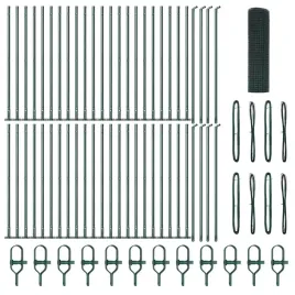 ogrodzenie-z-slupkami-zielony-0-6-x-100-m-stal