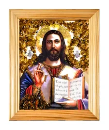 obraz-bursztyn-jezus-pantokrator-b01c