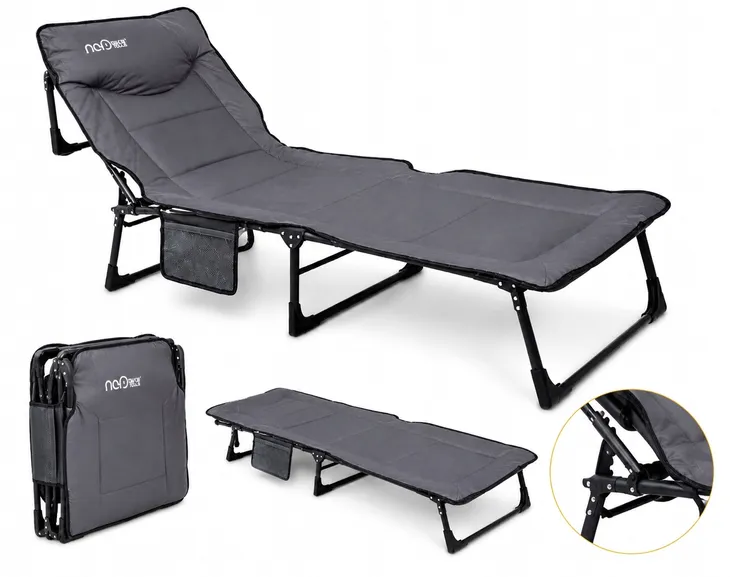 Łóżko Turystyczne Składane Polowe Kanadyjka Leżak Camping 200x65 cm 150 kg