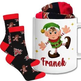 swiateczny-kubek-i-skarpetki-zestaw-na-prezent-wzor-elf-02-imie