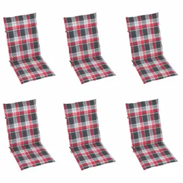 poduszki-na-krzesla-6-szt-czerwona-krata-120x50x4-cm