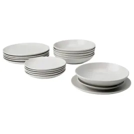 ikea-fargklar-serwis-obiadowy-komplet-talerzy-matowy-jasnoszary-18-szt
