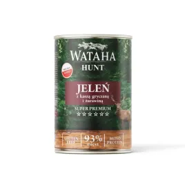 wataha-hunt-93percent-mokra-karma-dla-psa-jelen-z-kasza-gryczana-i-zurawina-400g