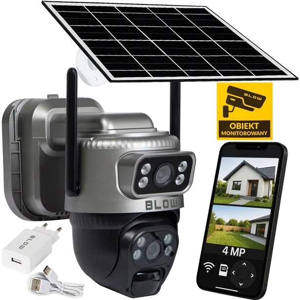KAMERA WiFi IP 4MP SOLARNA 2 OBIEKTYWY ZEWNĘTRZNA BEZPRZEWODOWA SMART IP66