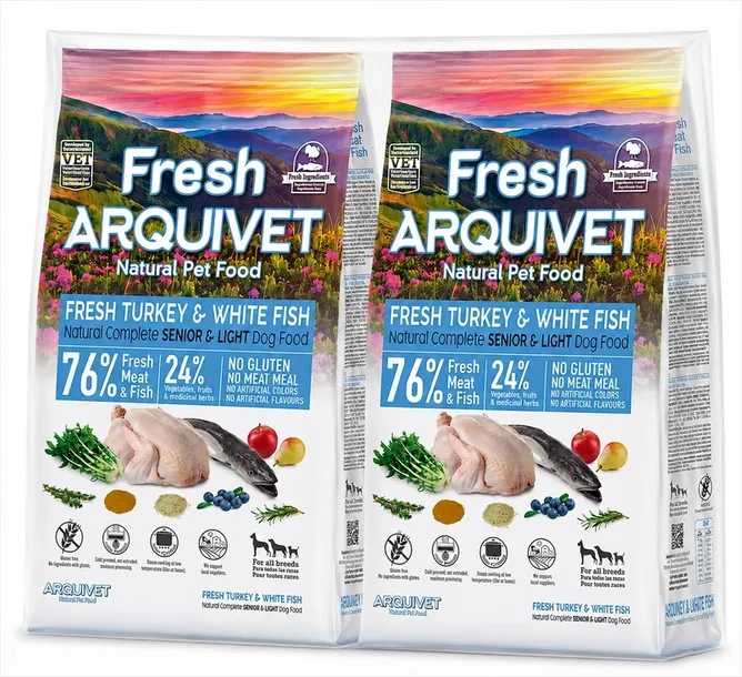 Arquivet Fresh Półwilgotna Senior Light Indyk Biała Ryba 2x2,5kg