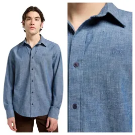koszula-meska-lee-patch-shirt-niebieska-klasyczna-casual-l
