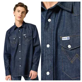 koszula-meska-wrangler-2-pkt-granatowa-jeansowa-bawelniana-s