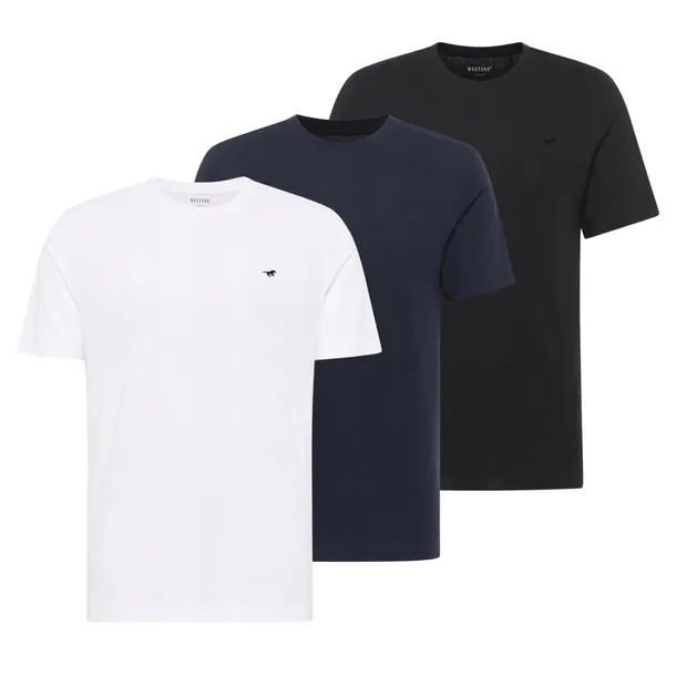 3Pak Koszulki Męskie Mustang Style Alex Bawełna Kolorowe 1017988 5XL