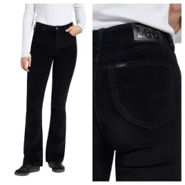spodnie-damskie-lee-breese-boot-czarne-materialowe-dzwony-bootcut-w28-l31