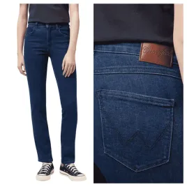 jeansy-damskie-wrangler-slim-unbreakable-ciemnoniebieskie-wygodne-w27-l32