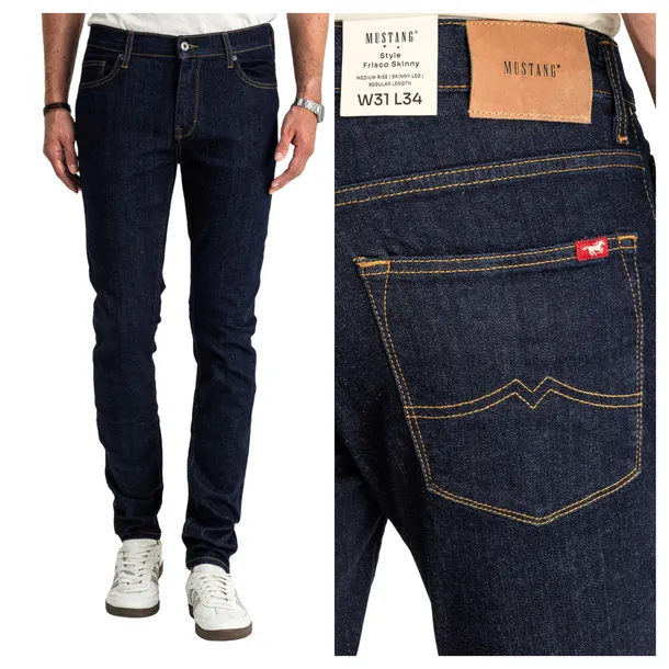 MUSTANG Frisco Skinny Fit Męskie Spodnie Jeans Dopasowane Zwężane W34 L30
