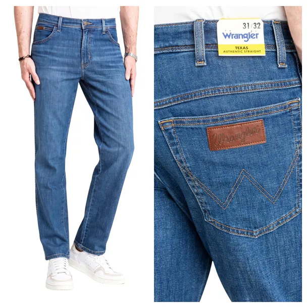 Spodnie Jeansowe Męskie Wrangler Texas Regular Fit Niebieskie W38 L32