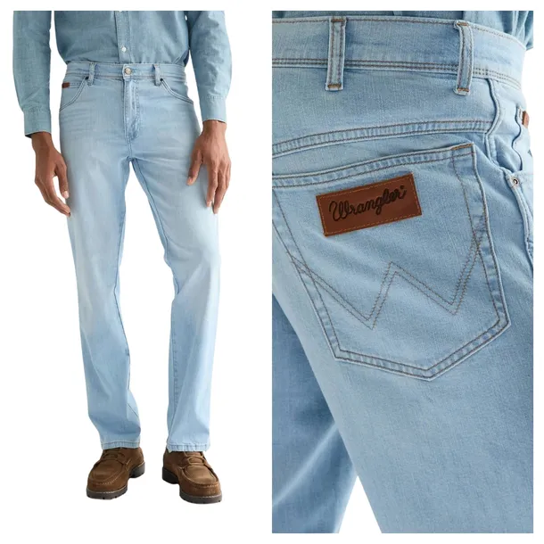 Spodnie Męskie Wrangler Texas Bleach Jasnoniebieskie Jeansy Proste W32 L32