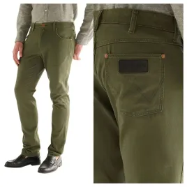 spodnie-meskie-wrangler-greensboro-bawelniane-zielone-jeansy-w31-l32
