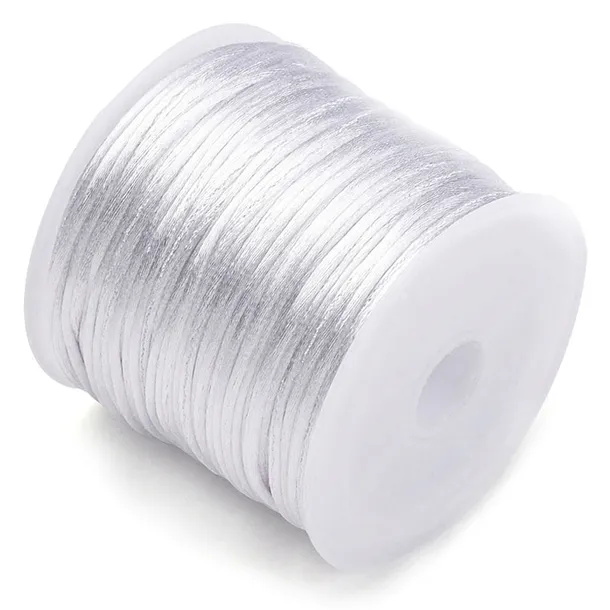 Sznurek Jubilerski Satynowy Nylonowy 1mm 30m Biały Szpula