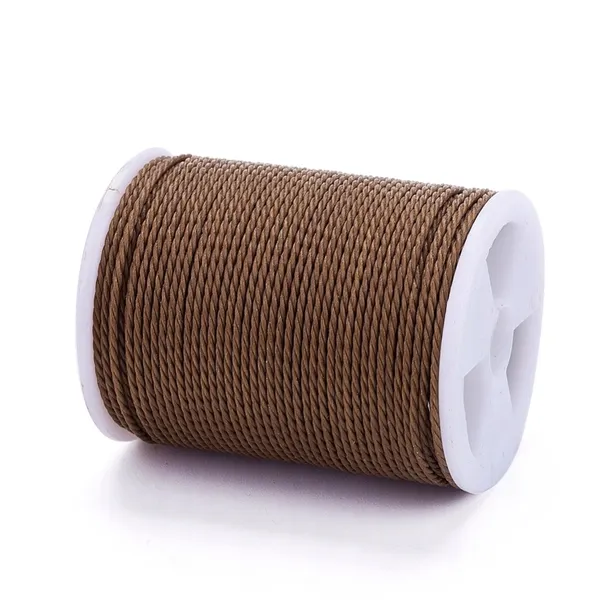 03 Sznurek Jubilerski 1mm Woskowany Poliestrowy na Szpulce Szpula 11m Topli