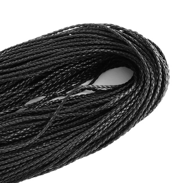 RZEMIEŃ PLECIONY 3mm CZARNY 1metr