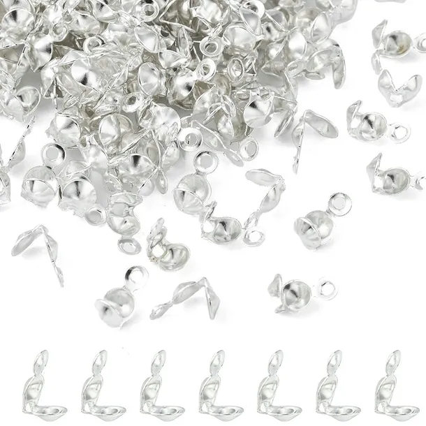 ŁAPACZKI DO LINKI KOŃCÓWKI UCHWYTY ZACISKI DO BIŻUTERII SREBRNE METAL 50szt