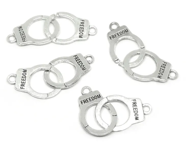 Łącznik do Bransoletek Zawieszka Ozdoba Kajdanki Freedom Metal Ruchomy 4szt