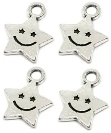 zawieszka-metalowa-gwiazda-gwiazdka-usmiech-buzka-charms-srebrna-11mm-4szt