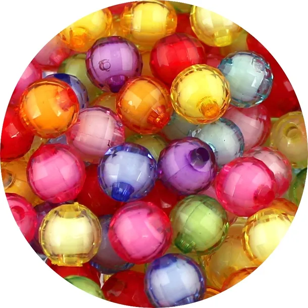 Koraliki Szlifowane "Koralik w Koraliku "Kule akrylowe 10mm Mix 50szt