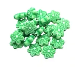 koraliki-kwiatki-pastelowe-akrylowe-20szt-zielone