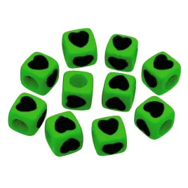 koraliki-serca-modulowe-kostki-7mm-zielone-10szt
