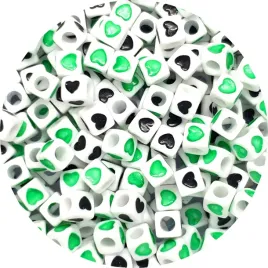 koraliki-mixserca-kostki-zielone-czarne-7mm-50szt