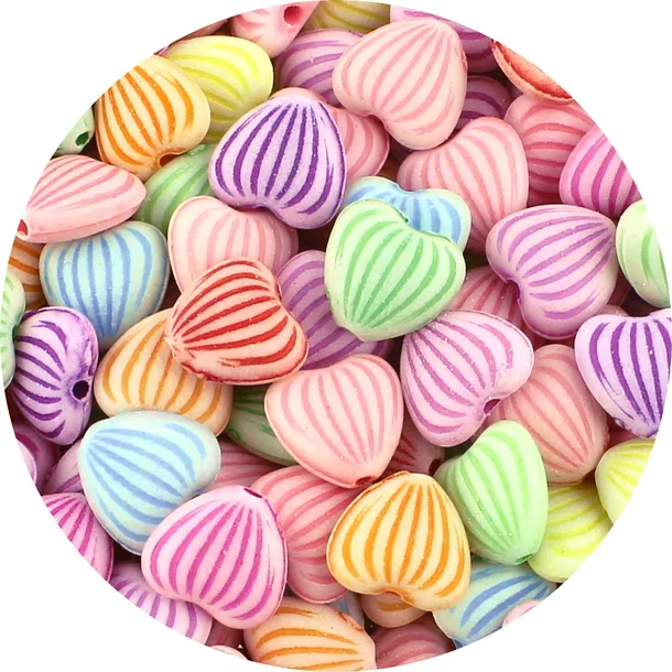 KORALIKI AKRYLOWE SERCA SERDUSZKA SERCE PASTELOWE 11mm MIX 50szt