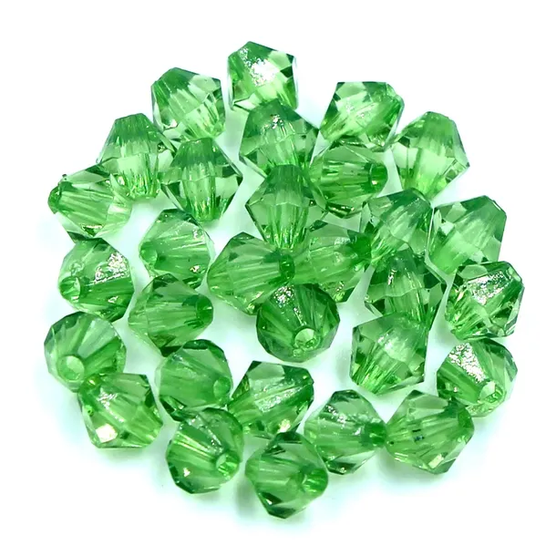 Koraliki Szlifowane Diamenciki 6mm 200szt Zielone