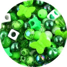 koraliki-zielone-zestaw-20-par-szklane-akrylowe-drewniane-40szt