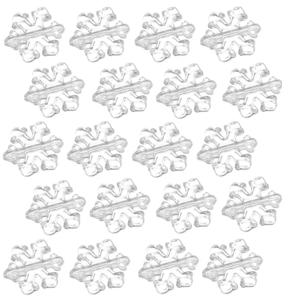 KORALIKI ŚNIEŻYNKI PŁATKI ŚNIEGU ŚWIĘTA OZDOBY PRZEZROCZ. 12mm 100 SZTUK