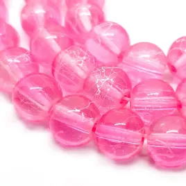 koraliki-szklane-nici-transparentne-8mm-kulki-rozowe-20szt