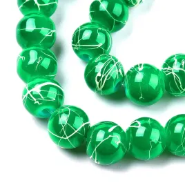 koraliki-szklane-nici-powlekane-8mm-kulki-zielone-20szt
