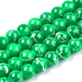 koraliki-szklane-nici-powlekane-8mm-kulki-zielone-50szt