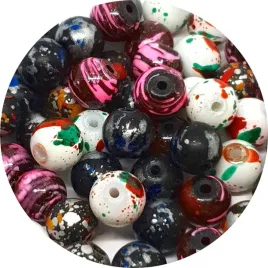 koraliki-szklane-nakrapiane-malowane-kulki-mix-8mm-50szt