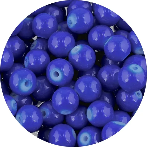 KORALIKI SZKLANE POWLEKANE KULKI GŁADKIE DO BIŻUTERII GRANATOWE 8mm 50szt