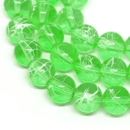 koraliki-szklane-nici-transparentne-8mm-kulki-zielone-20szt