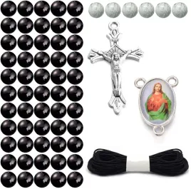 diy-zestaw-do-rozanca-koraliki-szklane-medalik-krzyzyk-sznurek-rozaniec-cza