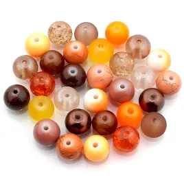 koraliki-szklane-8mm-mix-30szt-braz-pomarancz