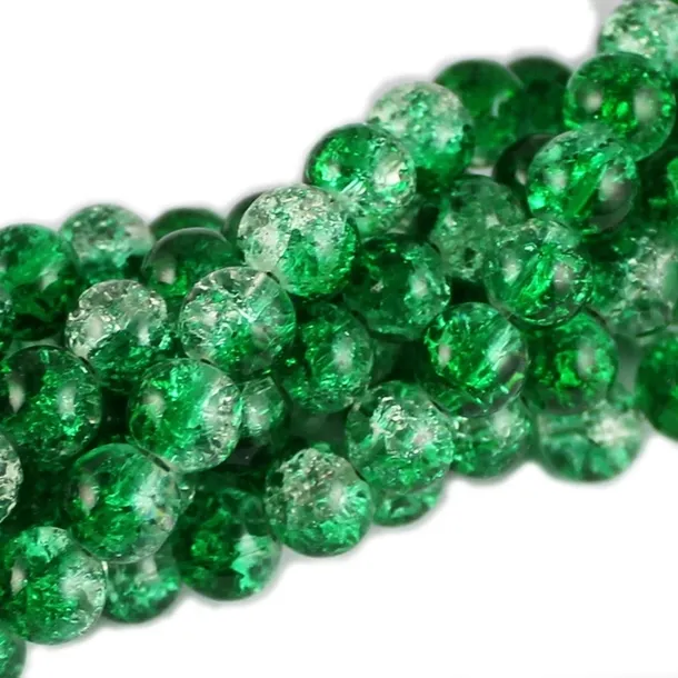 Koraliki SZKLANE CRACKLE 8mm SZNUR 52szt dwubarwne