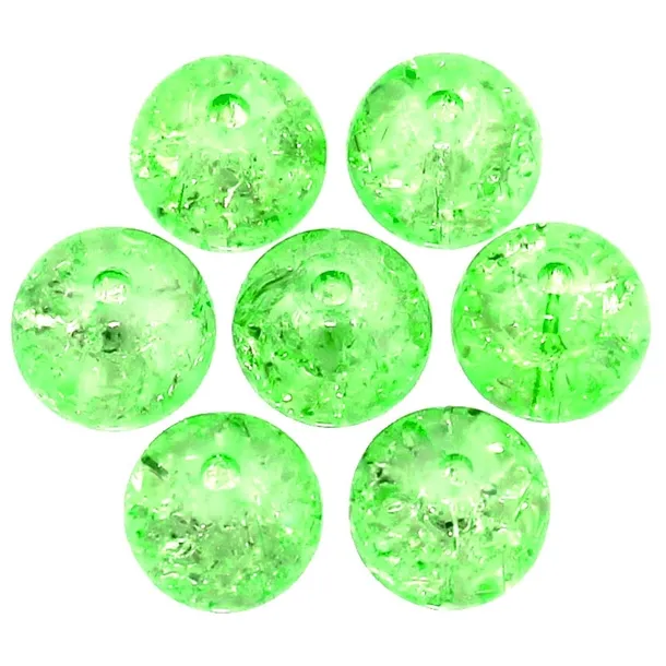 KORALIKI SZKLANE CRACKLE 8mm ZIELONY JASNY 20SZT