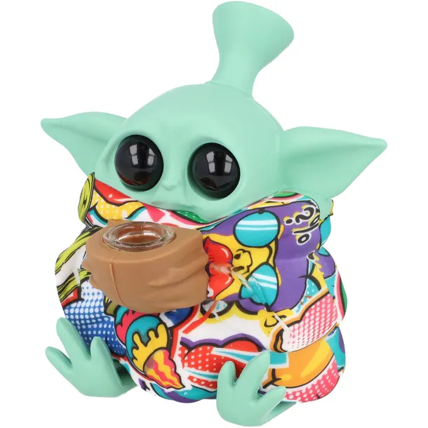 Bongo silikonowe BABY YODA Kolorowa Kurtka wys. 12 cm