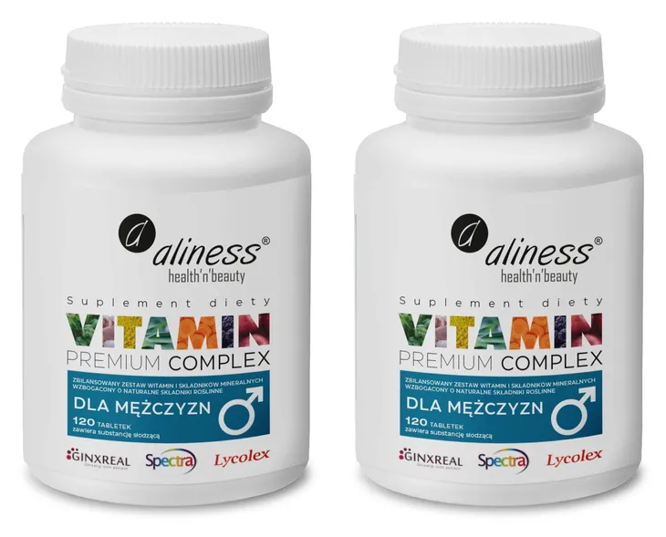 Zestaw 2x Aliness Vitamin Premium Complex Dla Mężczyzn 120 kapsułek