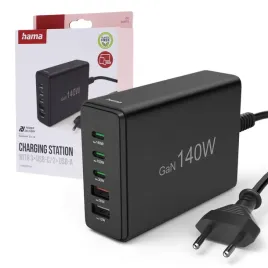 ladowarka-stacja-ladujaca-hama-140w-usb-gan-3xusb-c-2xusb-a-pd-quickcharge