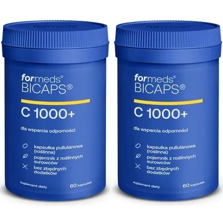 Zestaw 2x ForMeds BICAPS C 1000+ 60 kaps. UKŁAD NERWOWY ODPORNOŚĆ ZDROWIE