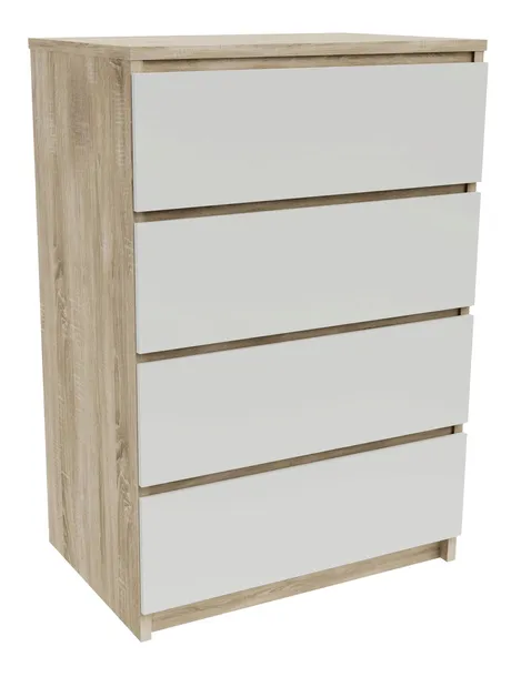 Komoda do salonu 4 szuflady Sonoma + Biały