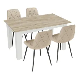 stol-kuchenny-120x80-dab-sonoma-bialy-4-krzesla-piado-bezowe