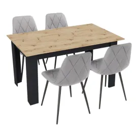 stol-kuchenny-120x80-dab-artisan-czarny-4-krzesla-piado-szare