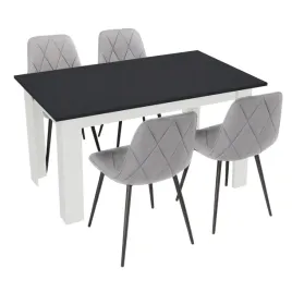 stol-kuchenny-120x80-czarny-bialy-4-krzesla-piado-szare
